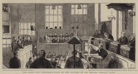 De grote stadsvervalsingen, proces van de beschuldigden in het Central Criminal Court